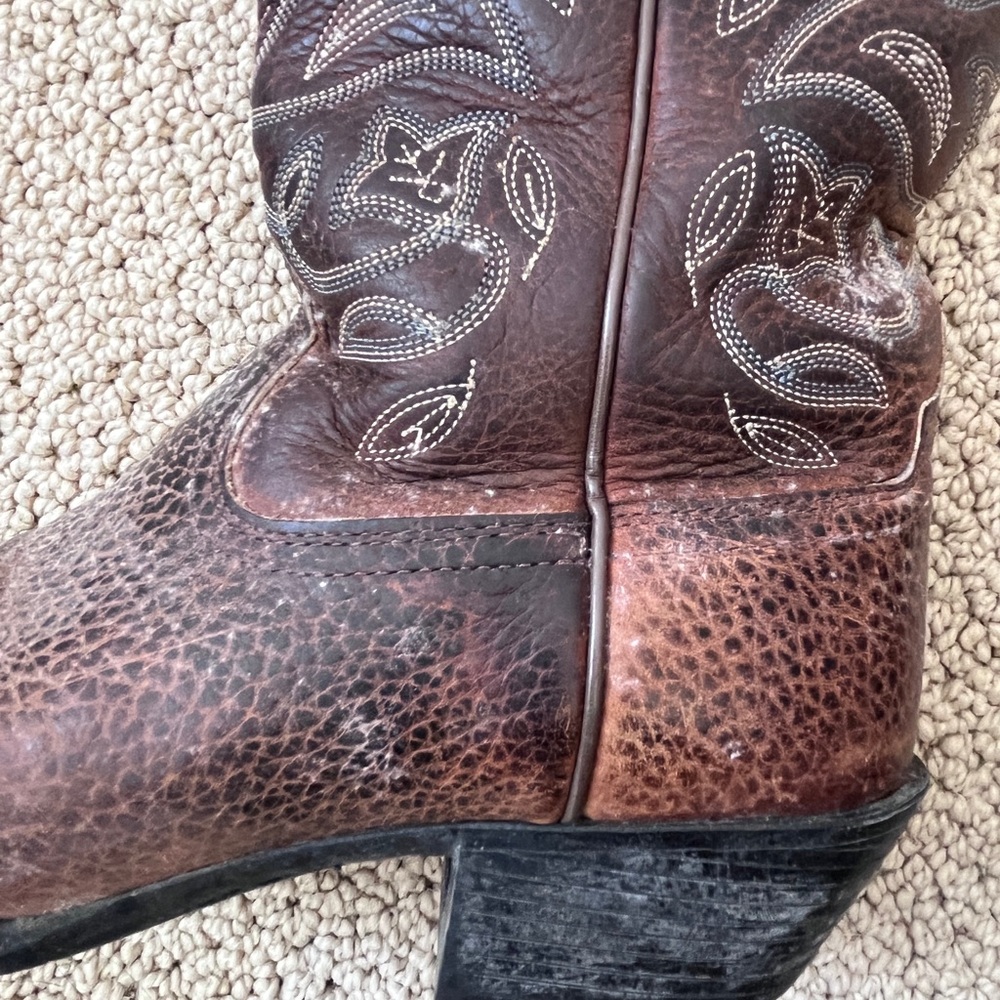 Ariat Brown Western Style Heeled Cowboy Boots - Picture 11 of 12